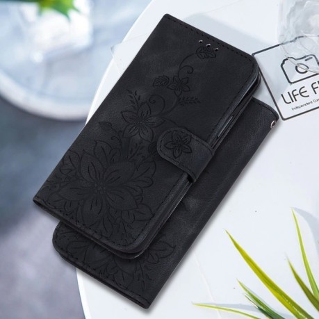 Чехол-книжка Lily Embossed Leather для Realme 12 5G - черный