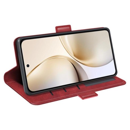 Чехол-книжка Dual-side Magnetic Buckle для Realme 14 Pro+ - красный