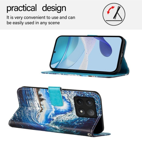 Чохол-книжка Colored Drawing Pattern Plain Weave Leather для Xiaomi 14T Pro - Waves And Sun