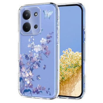 Чехол Flower Pattern Painted на Xiaomi Redmi 15C 5G / 4G EU 173mm - фиолетовый