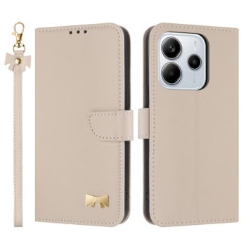 Чехол-книжка Metal Bow Leather для Xiaomi Redmi Note 14 4G 164.84mm- Apricot