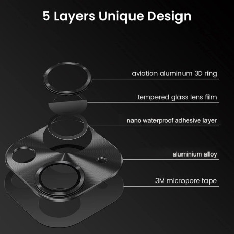 Захисне скло на камеру ENKAY Aluminium для iPhone 15/15 Plus - рожеве