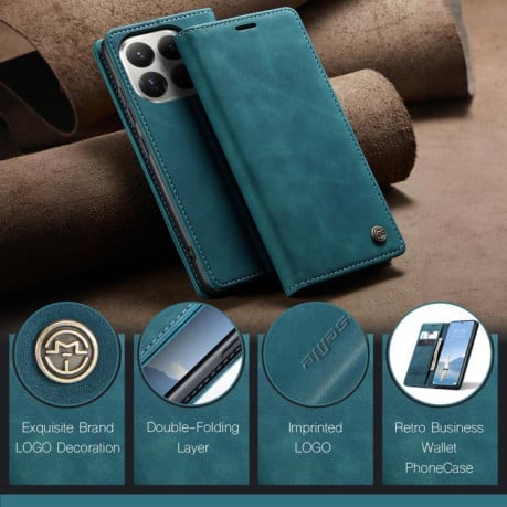 Чехол-книжка CaseMe-013 многофункциональный с кармашком на карт на Xiaomi 15T Pro - синий