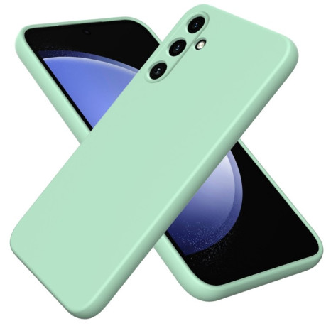 Силиконовый чехол Solid Color Liquid Silicone на Samsung Galaxy A55 5G - зеленый