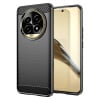 Противоударный чехол Brushed Texture Carbon Fiber на Realme 13 Pro+ 5G - черный