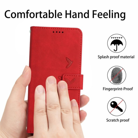 Чехол-книжка Skin Feel Heart Amile для Realme 11 Pro 5G/11 Pro+ 5G - красный