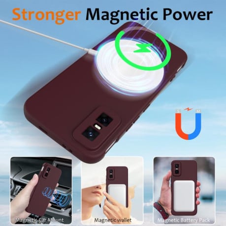Силиконовый чехол Shockproof Silicone с Magsafe на Infinix GT 30 Pro - коричневый