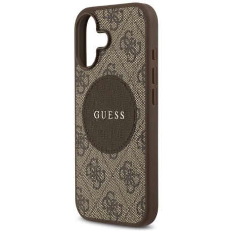 Оригинальный чехол Guess 4G Circle Classic Logo с MagSafe на iPhone 17 - brown