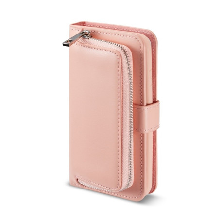 Чохол-гаманець Plain Texture Zipper на iPhone SE 3/2 2022/2020/8/7 - рожевий