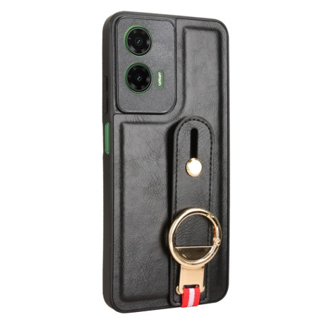 Протиударний чохол Wristband Leather Back для Motorola Moto G35 5G - чорний