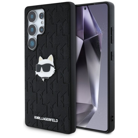 Оригінальний чохол Karl Lagerfeld Leather Monogram Pin Logo Choupette Head для Samsung Galaxy S25 Ultra - Black