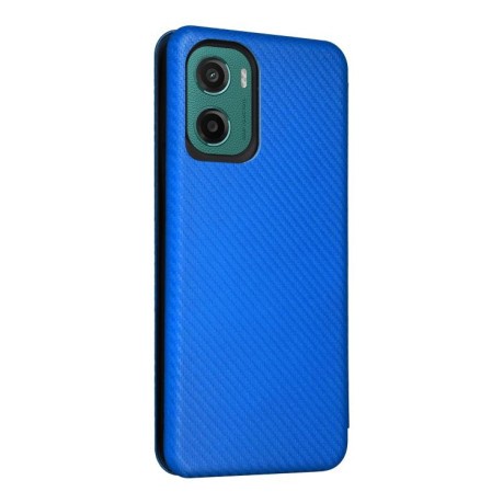 Чехол-книжка Carbon Fiber Texture на Motorola Moto G05 / E15 - синий