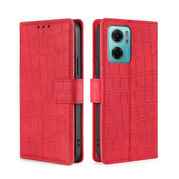 Чохол-книжка з м'яким покриттям (Skin Feel), фактура крокодил (Crocodile Texture) на Xiaomi Redmi Note 11E/Redme 10 5G CN/Redmi 10 5G - червоний