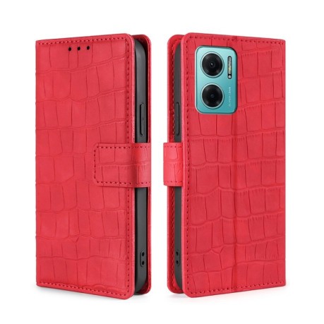 Чехол-книжка Skin Feel Crocodile Texture для Xiaomi Redmi Note 11E/Redme 10 5G CN/Redmi 10 5G - красный