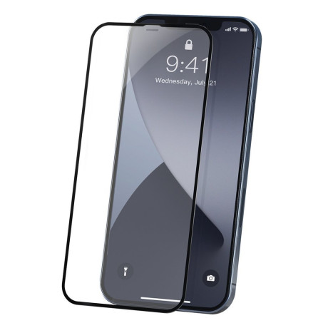 Комплект захисного скла Baseus 0,23 mm для iPhone 12 Pro Max - чорних