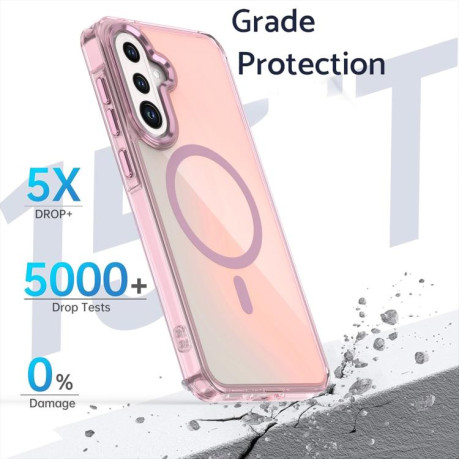 Чехол Plating Gradient Discolor MagSafe для Samsung Galaxy A56 5G - синій