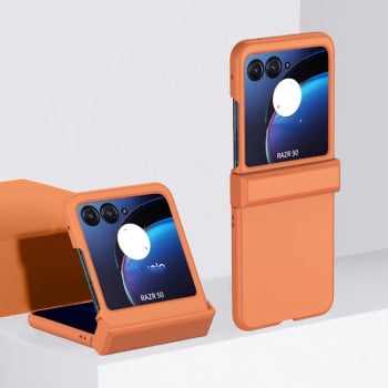 Противоударный чехол 3 in 1 Skin Feel PC для Motorola Razr 50 - оранжевый