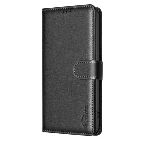 Чехол-книжка Litchi Texture RFID Anti-theft Leather на Realme C75 4G - черный