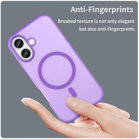 Протиударний чохол MagSafe Frosted Translucent TPU+PC для iPhone 17 - фіолетовий