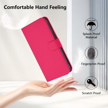 Чехол-книжка Skin Feel Solid Color Leather для Infinix Zero 30 4G - пурпурно-красный
