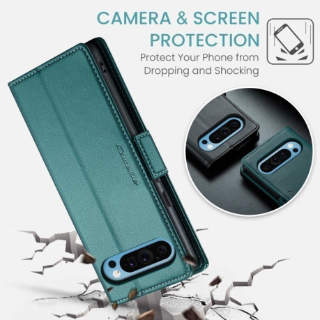 Чохол-книжка CaseMe 023 Butterfly Buckle Litchi Texture RFID Anti-theft Leather для Google Pixel 9 Pro XL - блакитний