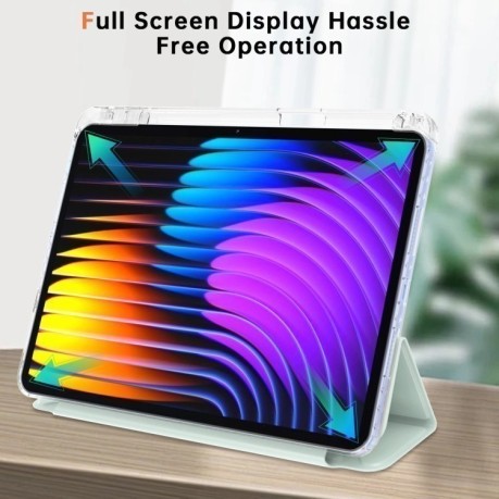Чехол-книжка Clear Acrylic Demation Leather для Xiaomi Pad 7 / 7 Pro - зеленый