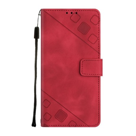 Чехол-книжка Skin-feel Embossed на Xiaomi Redmi 12C / 11A 4G - красный