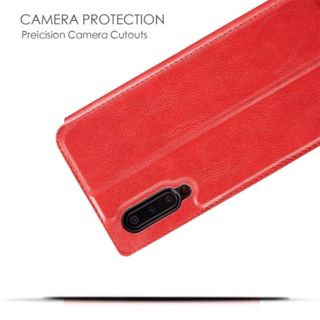 Шкіряний чохол-книга Retro Simple Ultra-thin Magnetic на Samsung Galaxy A70- червоний