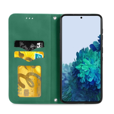 Чехол-книжка Retro Skin Feel Business Magnetic на Samsung Galaxy S22 Plus 5G - зеленый