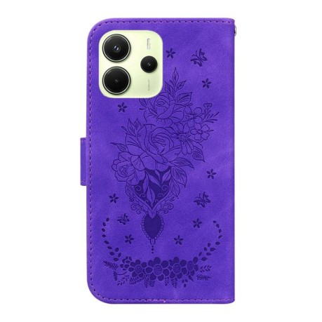 Чохол-книжка Butterfly Rose Embossed для Xiaomi Redmi Note 14 4G 164.48mm - фіолетовий