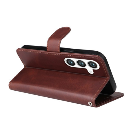 Чехол-книжка Stitching Calf Texture для Samsung Galaxy S25+ 5G - коричневый