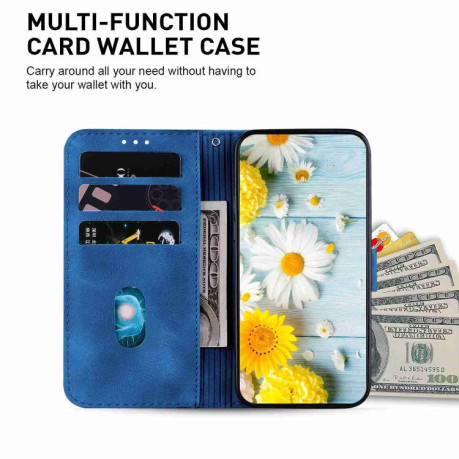 Чохол-книжка Lily Embossed Leather для Xiaomi Redmi Note 14 4G 164.84mm - синій