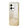 Ударозащитный чехол Gradient Glitter Powder Electroplated на Vivo V25 / V25e - золотой