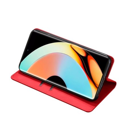 Чехол-книжка Retro Skin Feel Business Magnetic на Realme 10 Pro+ 5G - красный