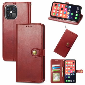 Чехол-книжка Retro Solid Color на iPhone 13 Pro Max - красный
