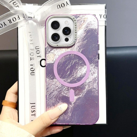 Чехол Tinfoil Texture MagSafe PC для  iPhone 16 Pro Max - фиолетовый