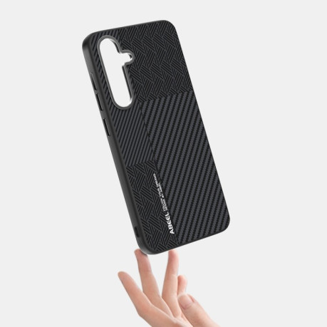 Ультратонкий чохол ABEEL 6D Micro Relief MagSafe Magnetic  для Samsung Galaxy S25+ 5G - Carbon Fiber Black