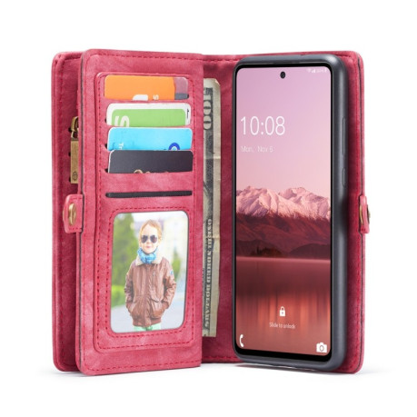 Кожаный чехол- кошелек CaseMe-008 Detachable Multifunctional на Samsung Galaxy A53 5G - красный