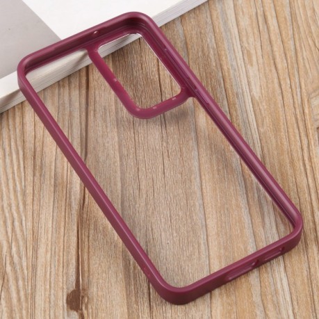 Противоударный чехол Clear Acrylic для Samsung Galaxy S23 Ultra 5G - пурпурно-красный