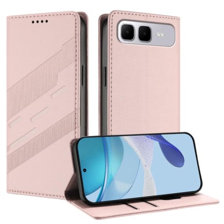 Чохол-книжка з фактурою Multi-functional Wallet Retro на Infinix Smart 10 Plus 4G - рожевий