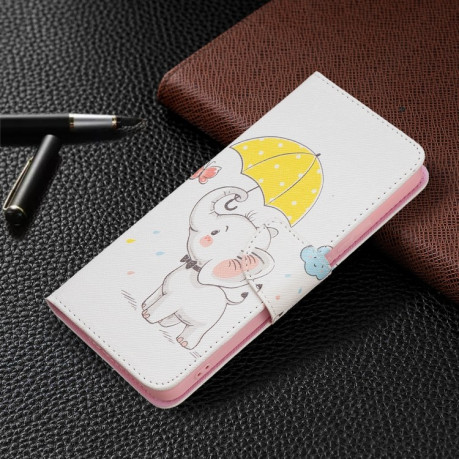 Чехол-книжка Colored Drawing Pattern для Xiaomi Redmi Note 11 Pro 5G (China)/11 Pro+ - Umbrella Elephant