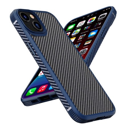 Чохол iPAKY Carbon Fiber Texture на iPhone 14 Plus - синій