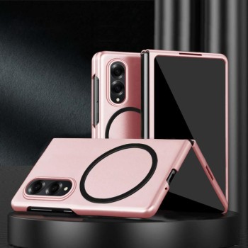 Противоударный чехол Escase с мягким покрытием и магнитом на Samsung Galaxy Fold8 5G — розовый