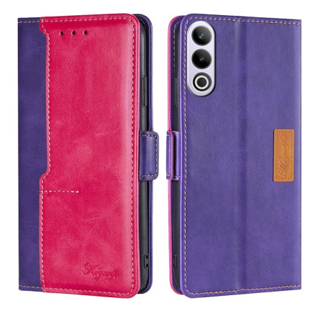 Чехол-книжка Contrast Color для OnePlus Ace 3V 5G - Purple + Rose Red