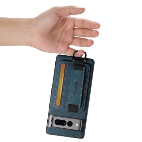 Протиударний чохол Suteni H13 Card Wallet для Google Pixel 8a - синій
