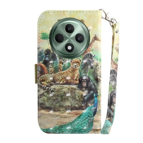 Чехол-книжка 3D Painting для OPPO Reno12 F/12 FS 5G - Zoo