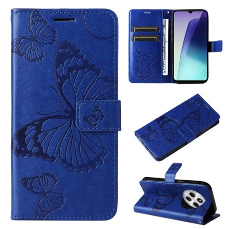 Чохол-книжка Embossed Butterfly для Xiaomi Redmi 14C 4G/Poco C75/Redmi A4 5G - синій