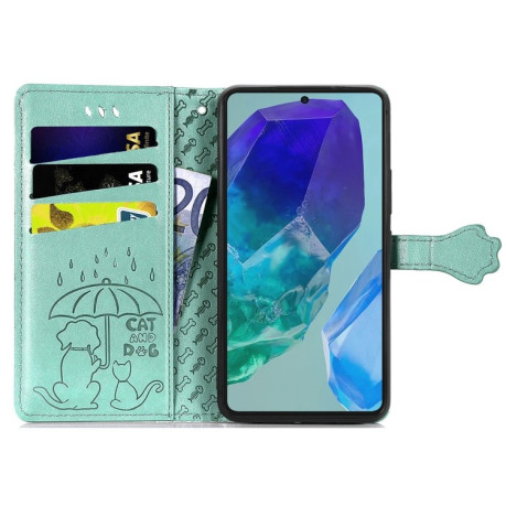 Чехол-книжка Cat and Dog для Samsung Galaxy A16 - зеленый