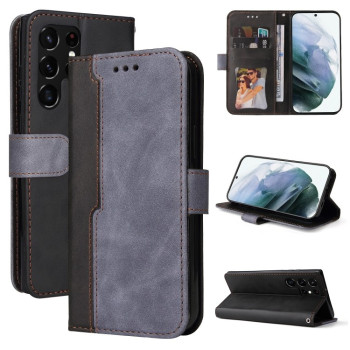 Чохол-книжка Business Stitching-Color для Samsung Galaxy S22 UItra 5G - сірий