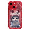 Силиконовый чехол Liquid Silicone Oil Painting Rabbit на iPhone 15 - красный